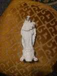 Escultura Porcelana Séc XIX Virgem Maria Marcada 22 cm Arte Sacra