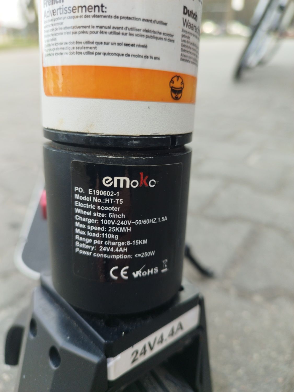 Hulajnoga elektryczna nowa Emoko 24v 4.4A