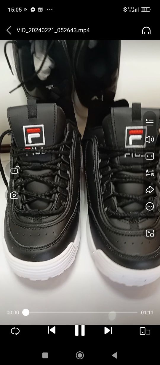 R. 40 Nowe Damskie skórzane buty Black Fila platforma