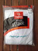 Hanes koszulki V - Neck. 3 szt. rozmiar L 42 - 44.