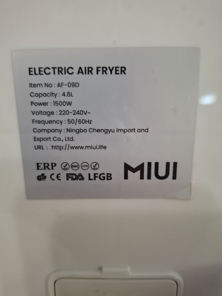 Б/у Аерофритюрниця MIUI Air Fryer LED Touchscreen