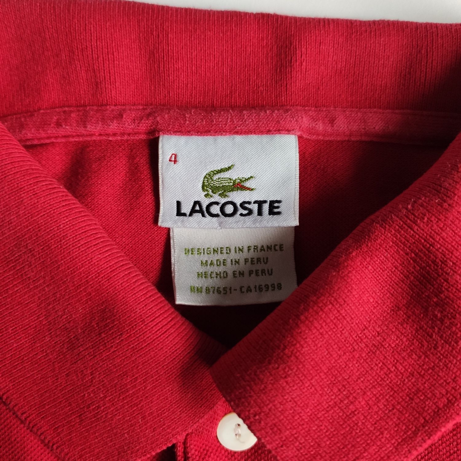 Czerwone polo Lacoste