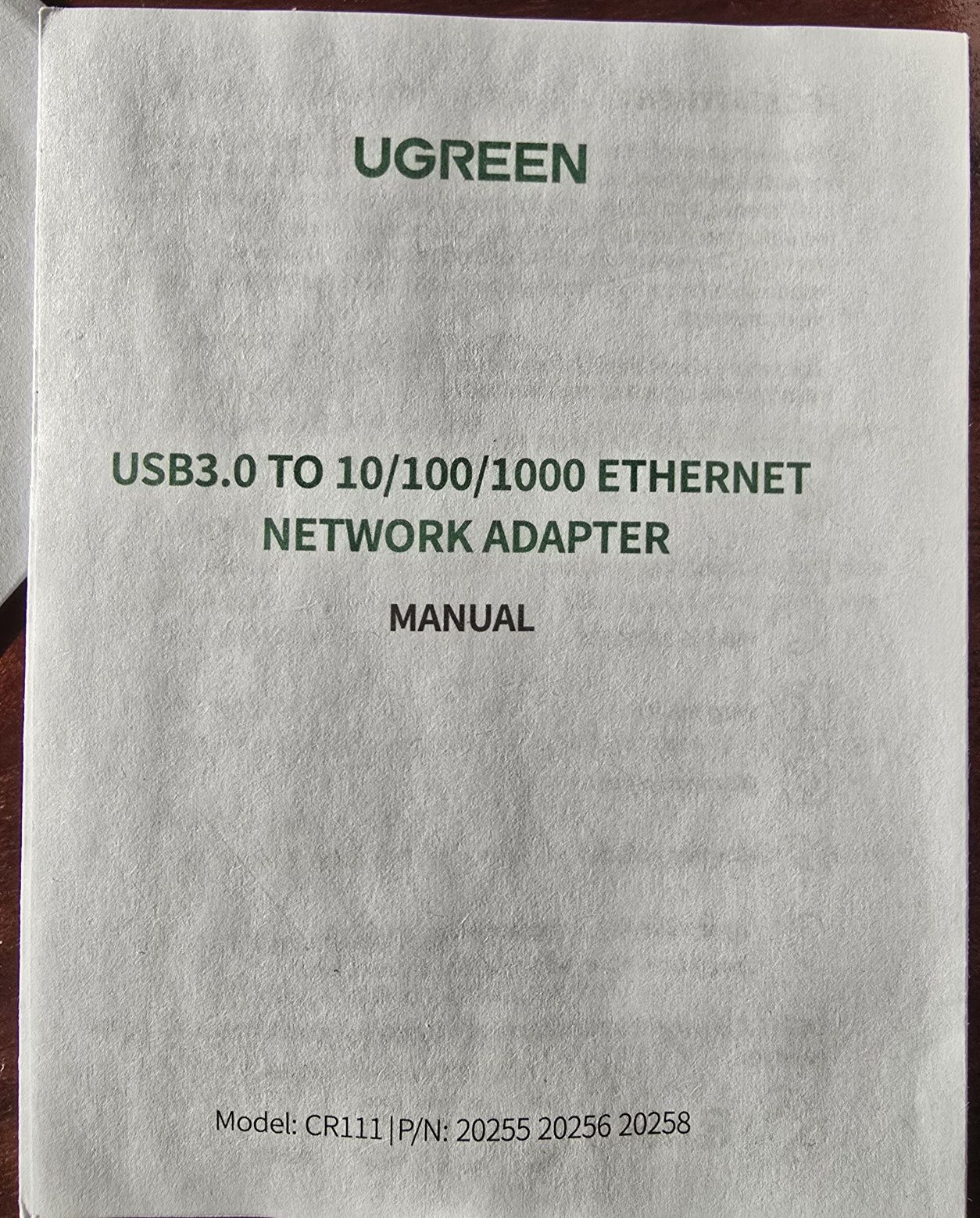Adaptador Ugreen USB 3.0 para Ethernet (10/100/1000 Mbps)