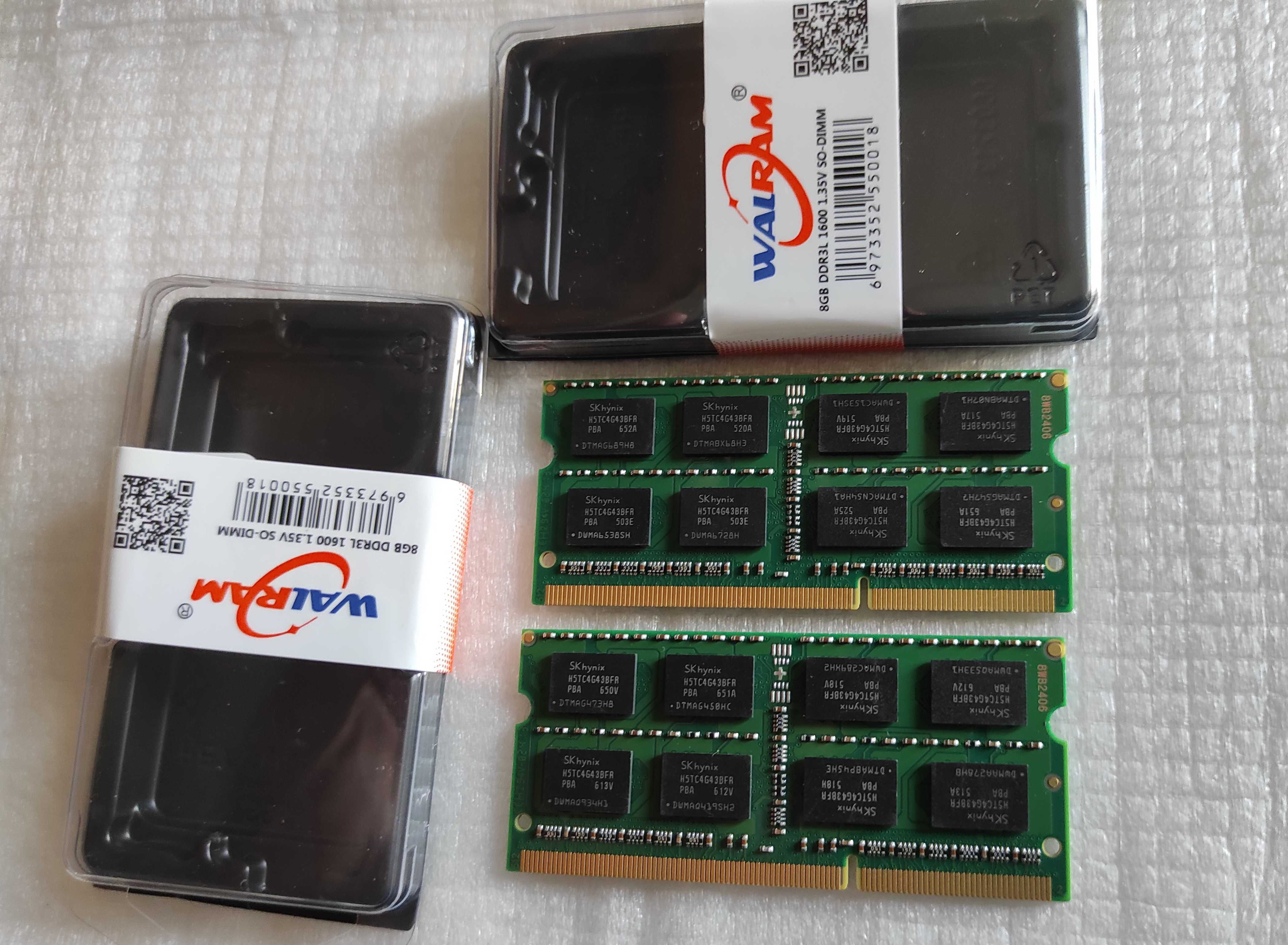 качественная память DDR3L 8GB Walram 1600MHz 1.35/1.5v (чипы Hynix)