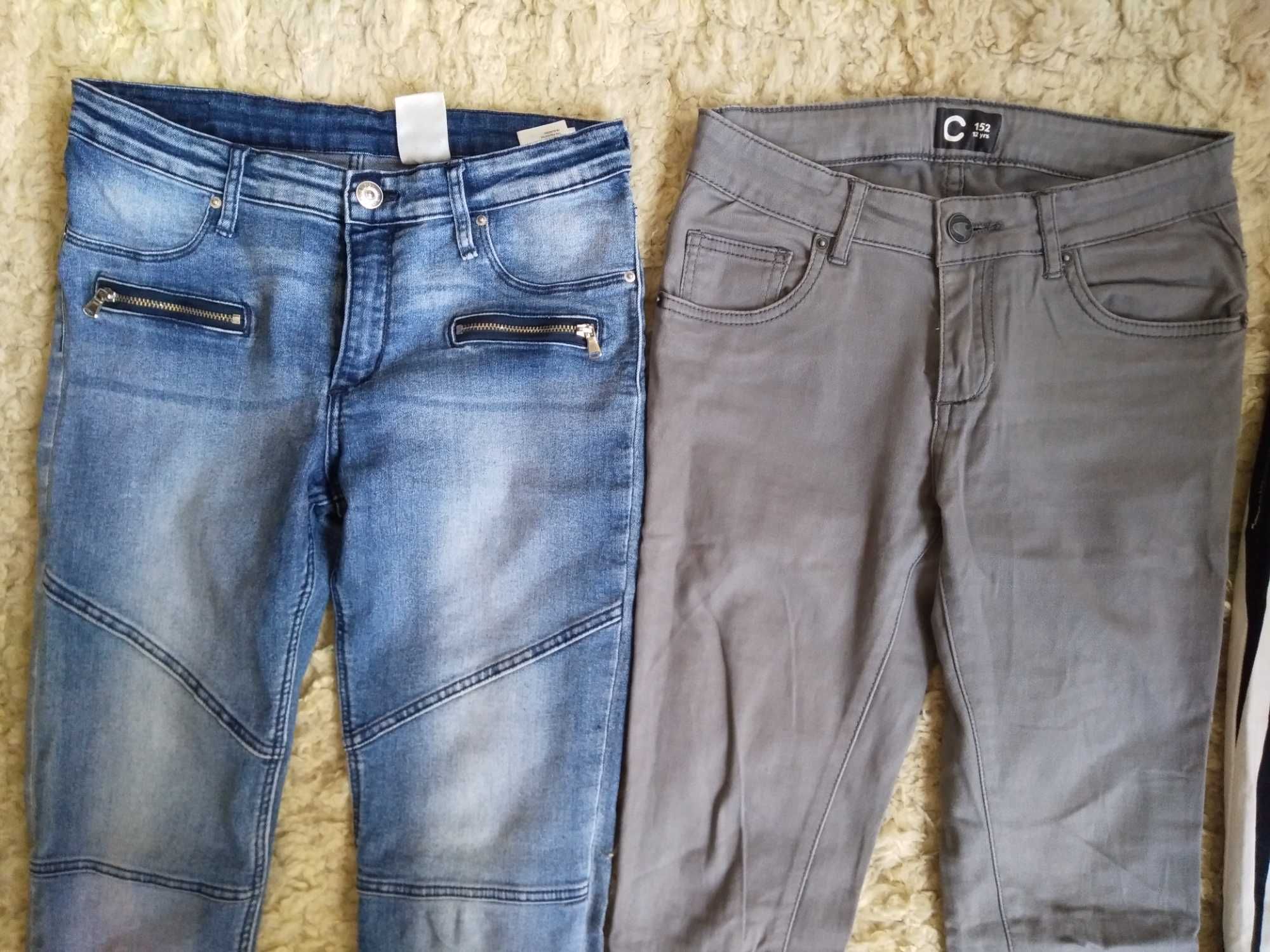 Zestaw trzech par spodni dla nastolatki 152 cm 12 l dziewczęce jeansy