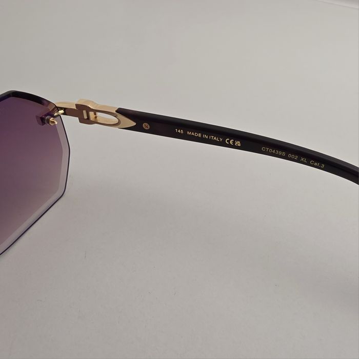 Okulary przeciwsłoneczne Cartier model CT0439S złote brązowe