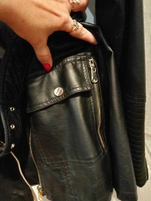 Куртка косуха\байкерська модель від бренду F&F зі штучної шкіри, 38