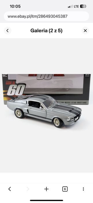Ford Mustang Eleanor Gt 500 Greenlight  1 18  nowy