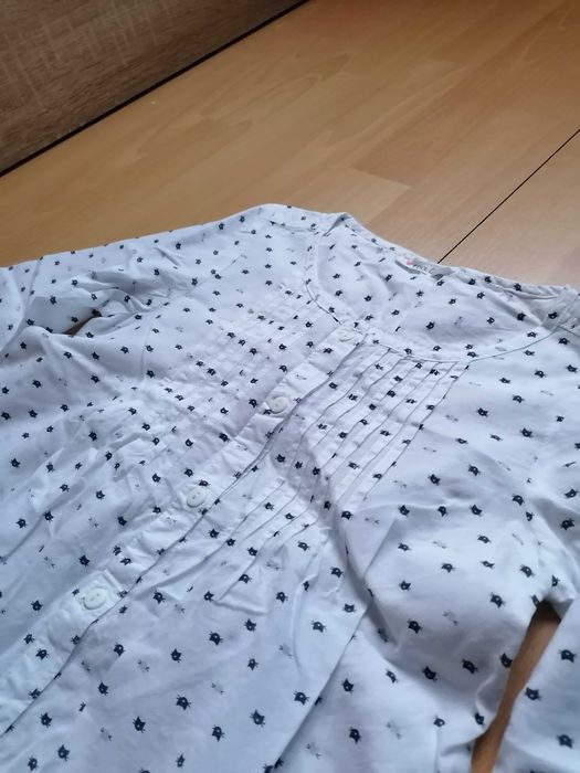 Koszulka, bluzka biała cienka bawełniana rozmiar 134 wiek 9 lat