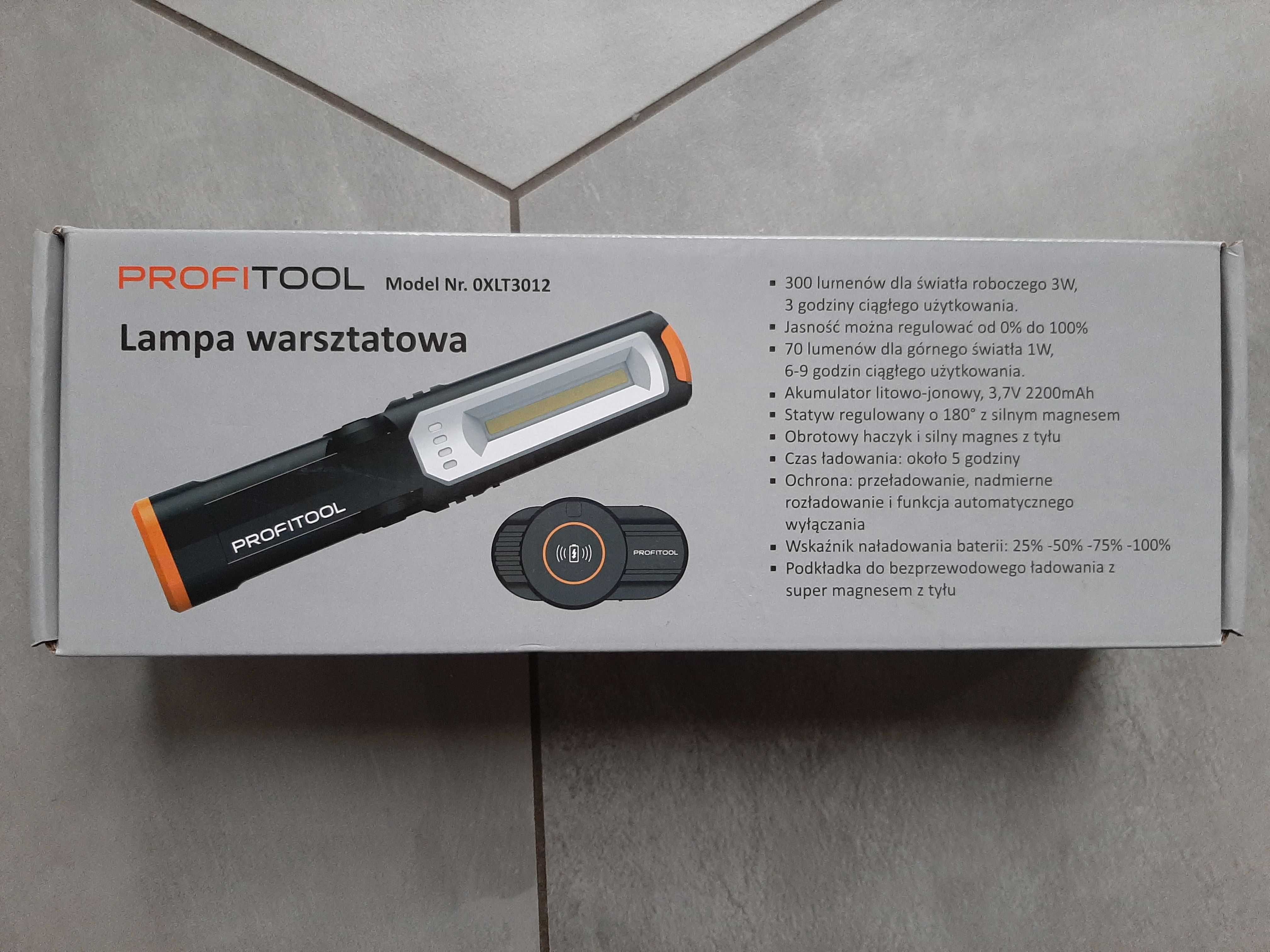 Lampa przenośna bezprzewodowa LED PROFITOOL 300lm, 2200mAh, lit-jonowa