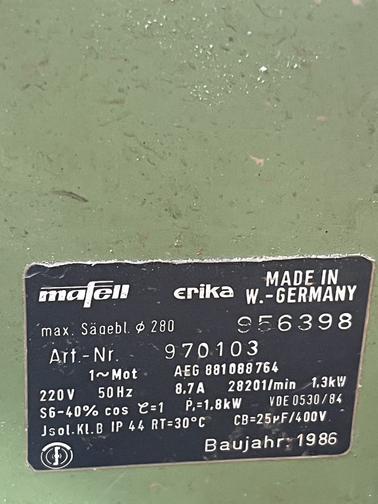 Piła stołowa Mafell Erika • Made in West Germany • 1.3 kW
