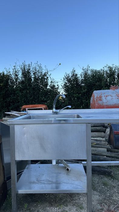 banca/ lava loiça  de inox usada