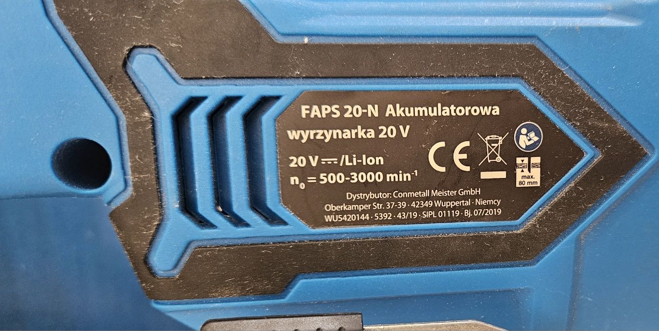 2454/22 Akumulatorowa wyrzynarka Ferrex FAPS 20