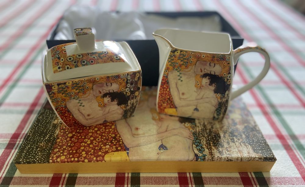 Gustav Klimt  zestaw nowy mlecznik i cukiernica na urodzenie dziecka
