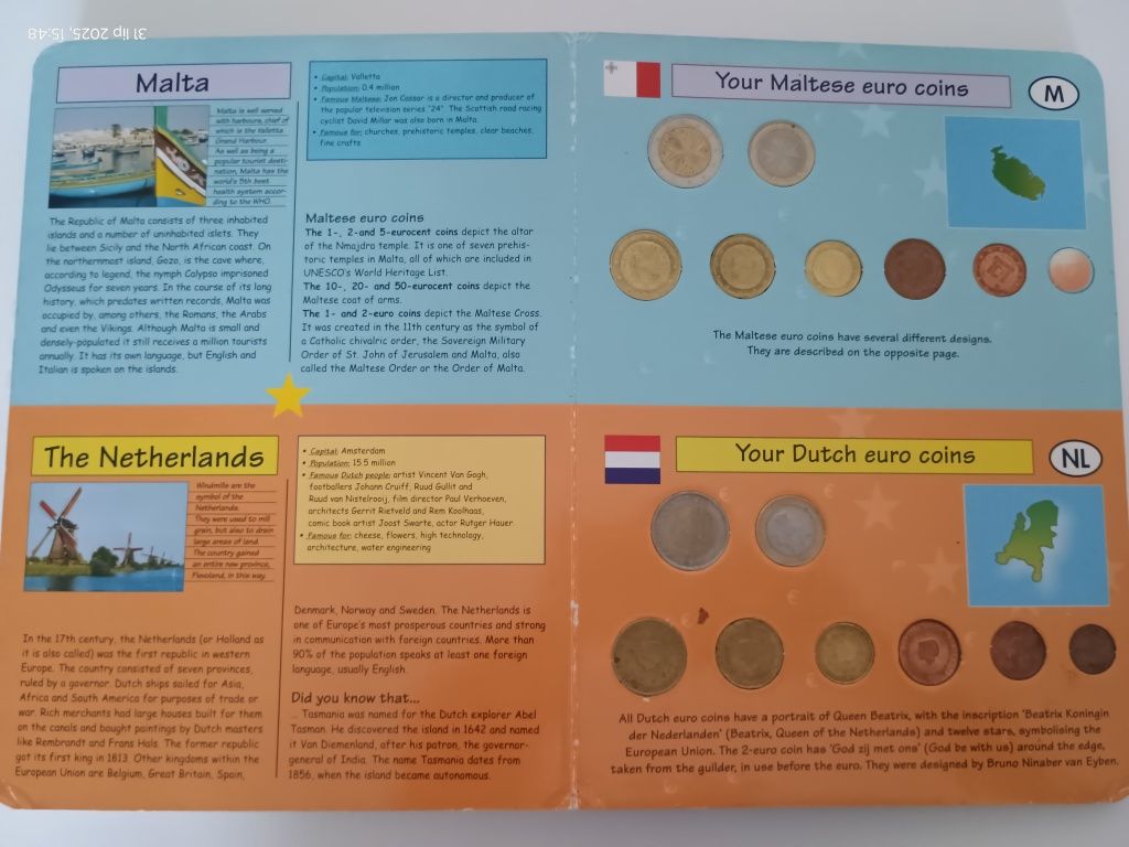 Monety Euro cały klaser