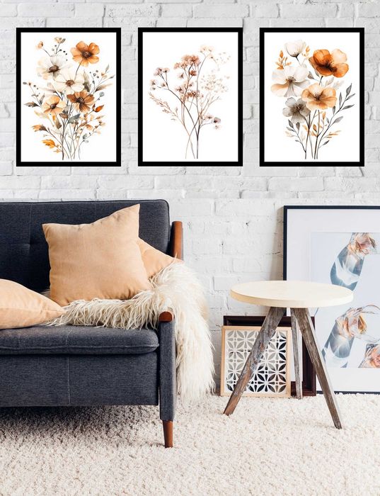 50x40 obrazy w ramie plakaty ramka KWIATKI KWIATY BUKIET NATURA BOHO