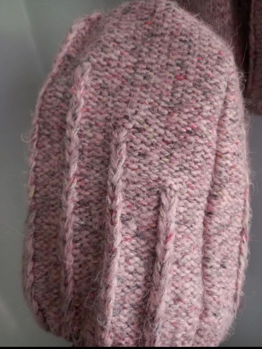 Komplet czapka szalik melanż puder