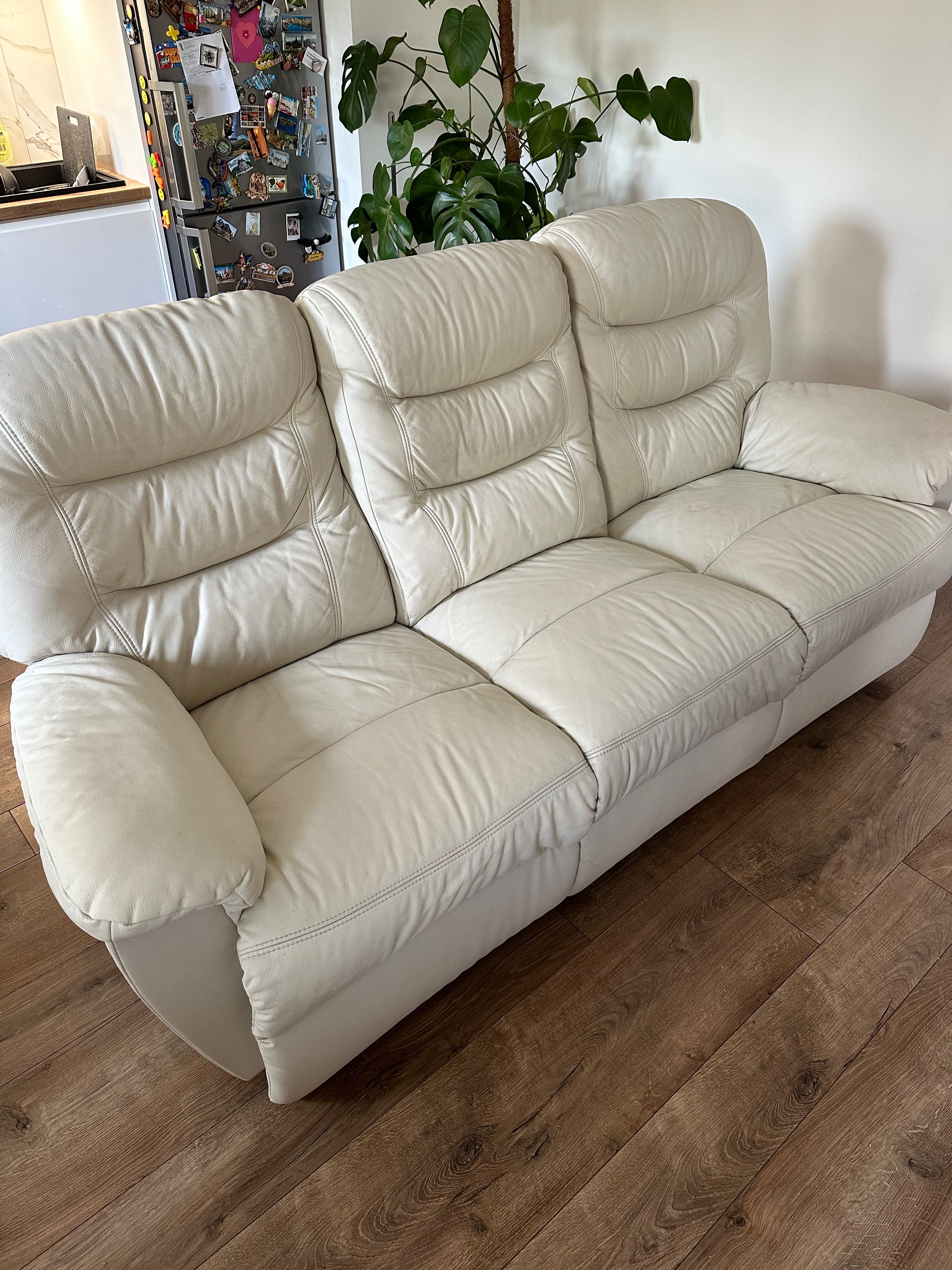 Komplet wypoczynkowy Bryłka sofa + fotel skóra