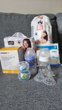 ZAMIENIĘ!! Butelki niemowlęce, podkłady poporodowe, wkładki laktacyjne
