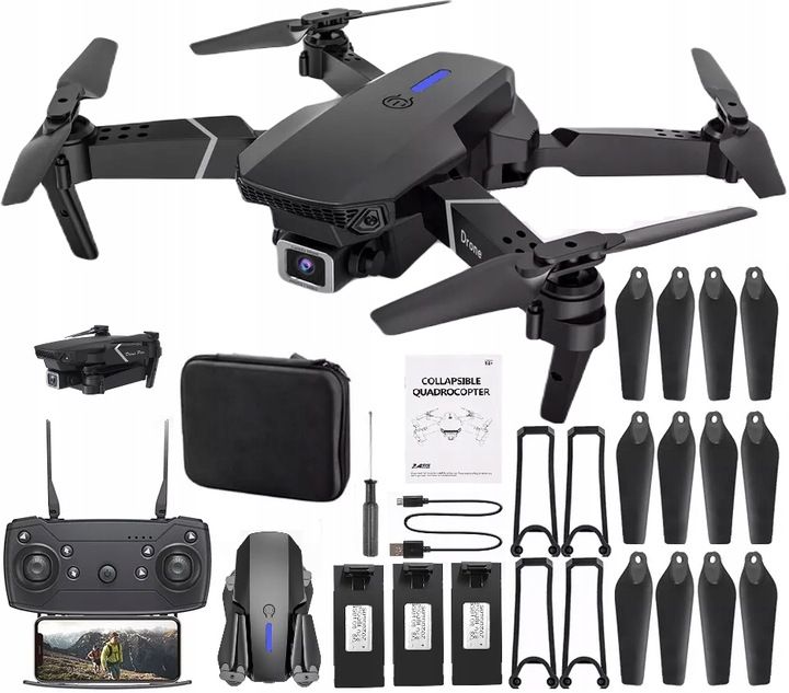 Dron E90 Pro Dwie Kamery Wifi Hd Zabawka Zawis 250m Instrukcja Polska