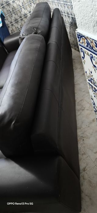 Sofá pele preto como novo