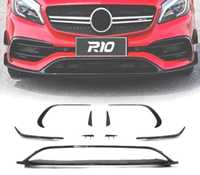 SPOILER LIP FRONTAL PARA MERCEDES W176 LOOK AMG A45 16-18 PRETO BRILHANTE