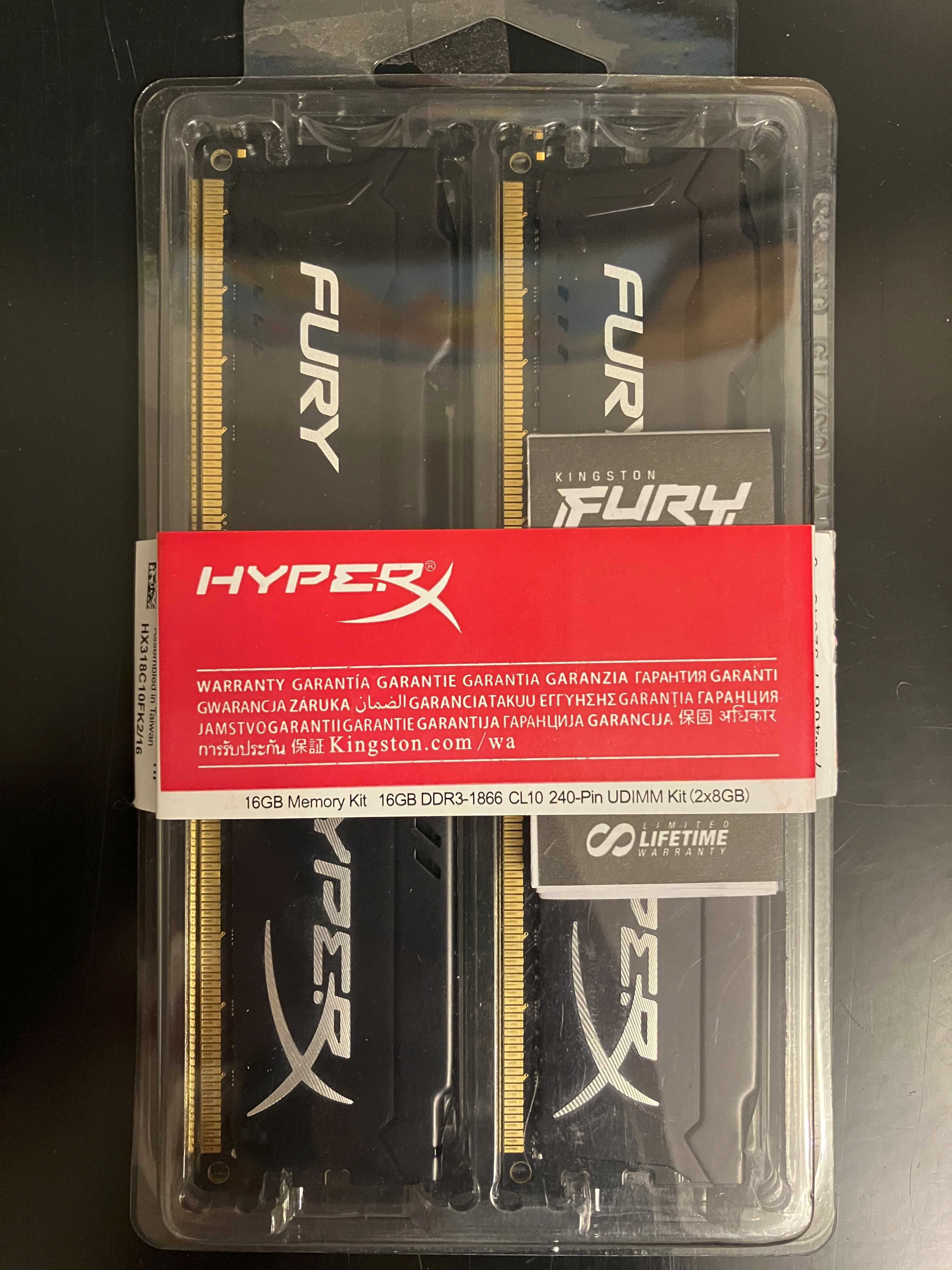 Модуль пам'яті для комп'ютера DDR3 16GB 1866MHz Kingston HyperX Fury