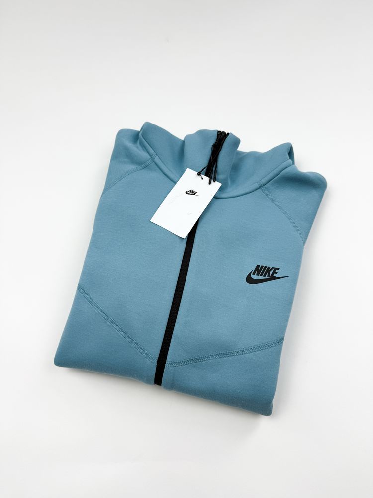 Оригінал! Чоловіче Зіп Худі Nike Tech Fleece блакитне (S/M/L) / Нове!