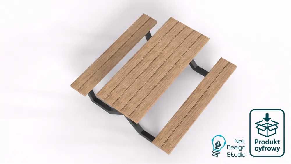 Nowoczesny stół ogrodowy w stylu LOFT,  Pliki DXF + PDF