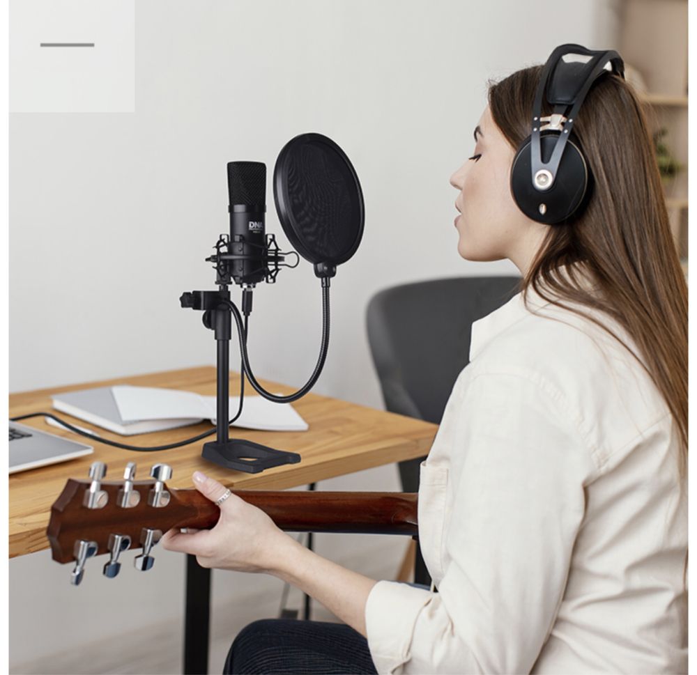 Zestaw do nagrywania podcastów mikrofon pojemnościowy statyw