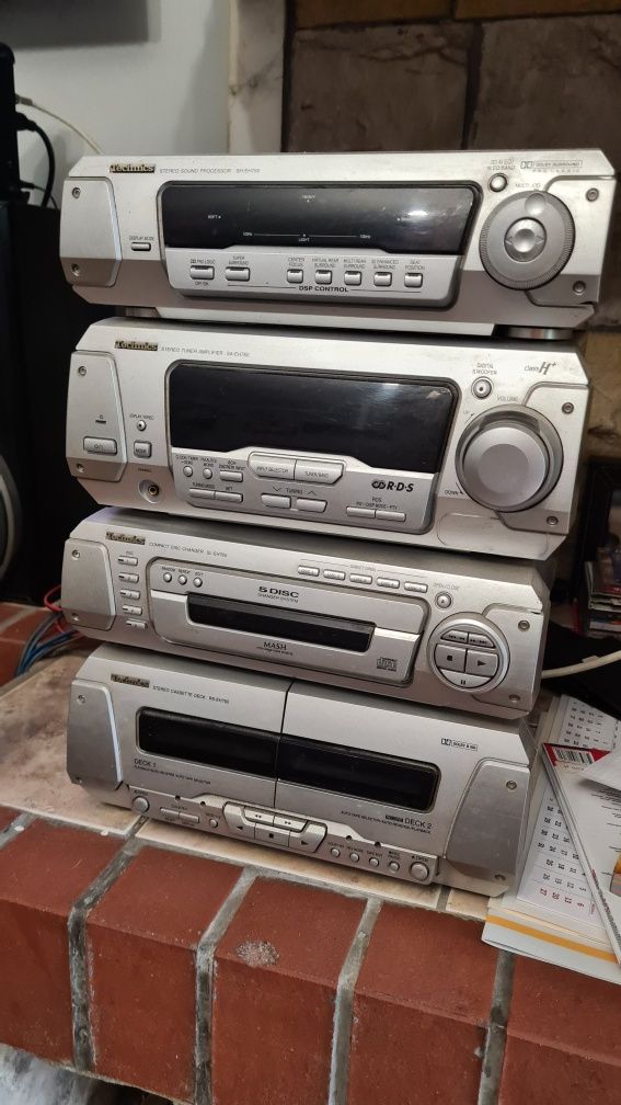 Technics zestaw Hi-Fi – wzmacniacz, CD, tuner, deck, kolumny + pilot