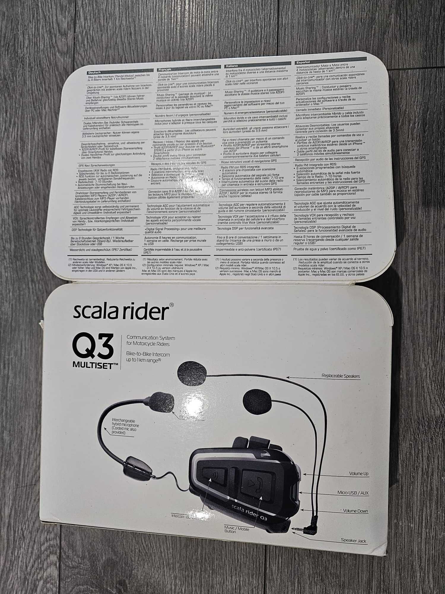 Intercomunicadores p/Capacete Mota Cardo Scala Rider Q3 Multiset