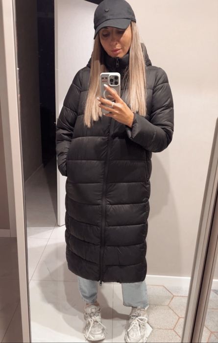 Продам довгий пуховик ZARA ! Xs