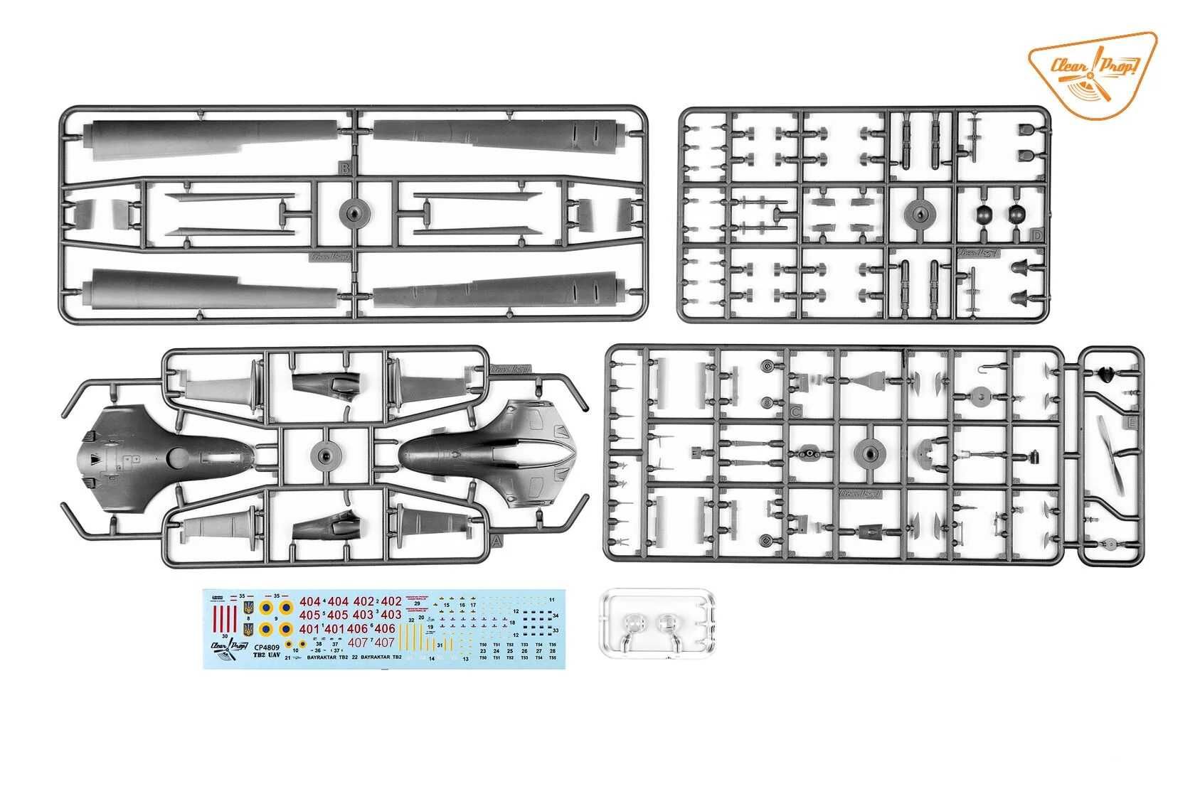 Збірна модель БПЛА Байрактар TB.2 UAV, 1:48, Clear Prop, CP4809