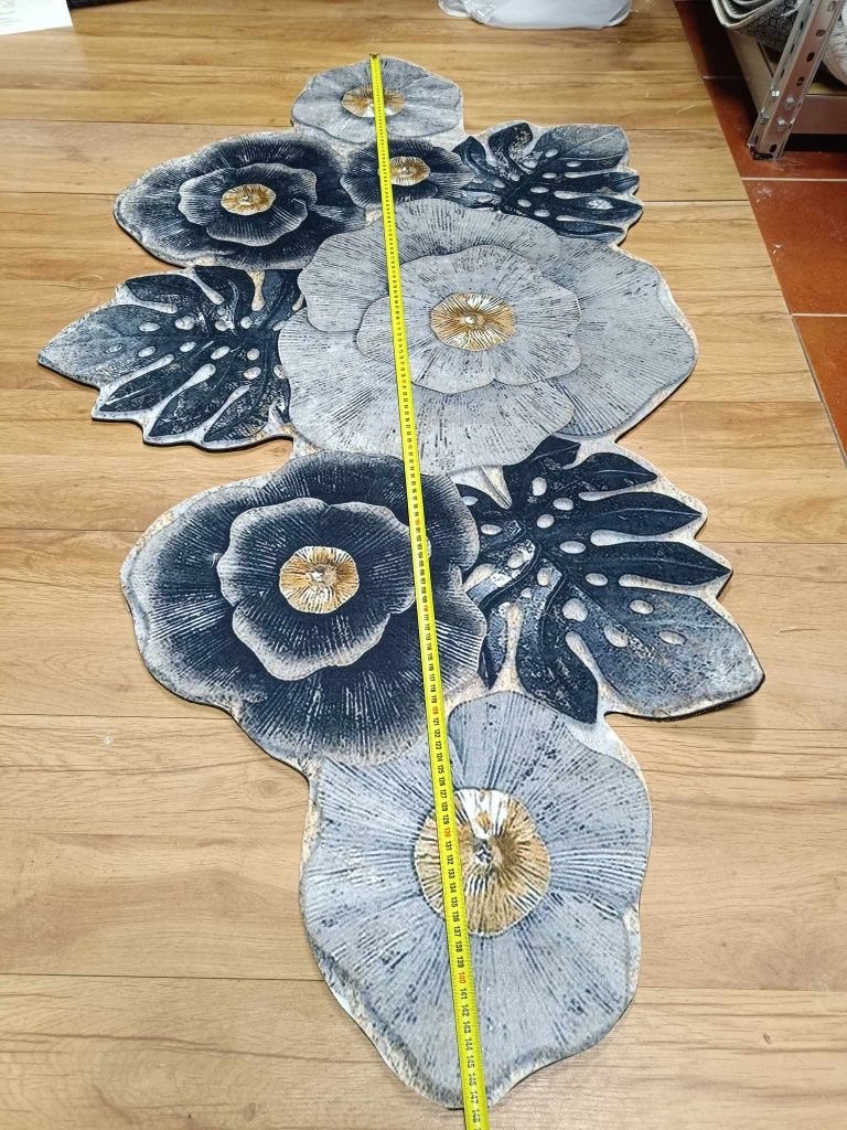 Dywanik antypoślizgowy kwiaty 75x150cm