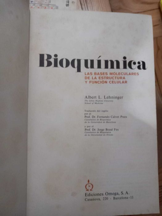 BIOQUÍMICA - Las bases moleculares de la estrutura y función celular