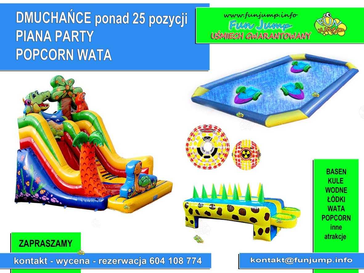 PIANA PARTY zjeżdżalnie Dmuchańce Wata Popcorn BASEN kule Wodne Piknik