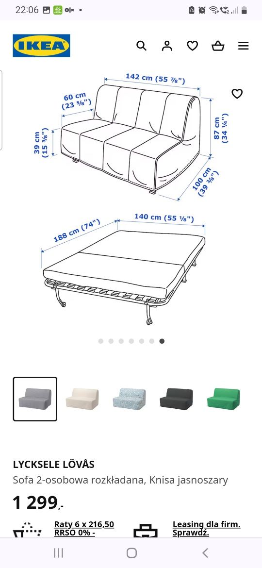 Sofa dwuosobowa Lycksele Ikea