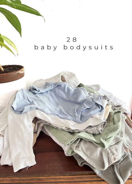 Pack de 28 bodies de bebé – dos 0-3 meses até 24 meses