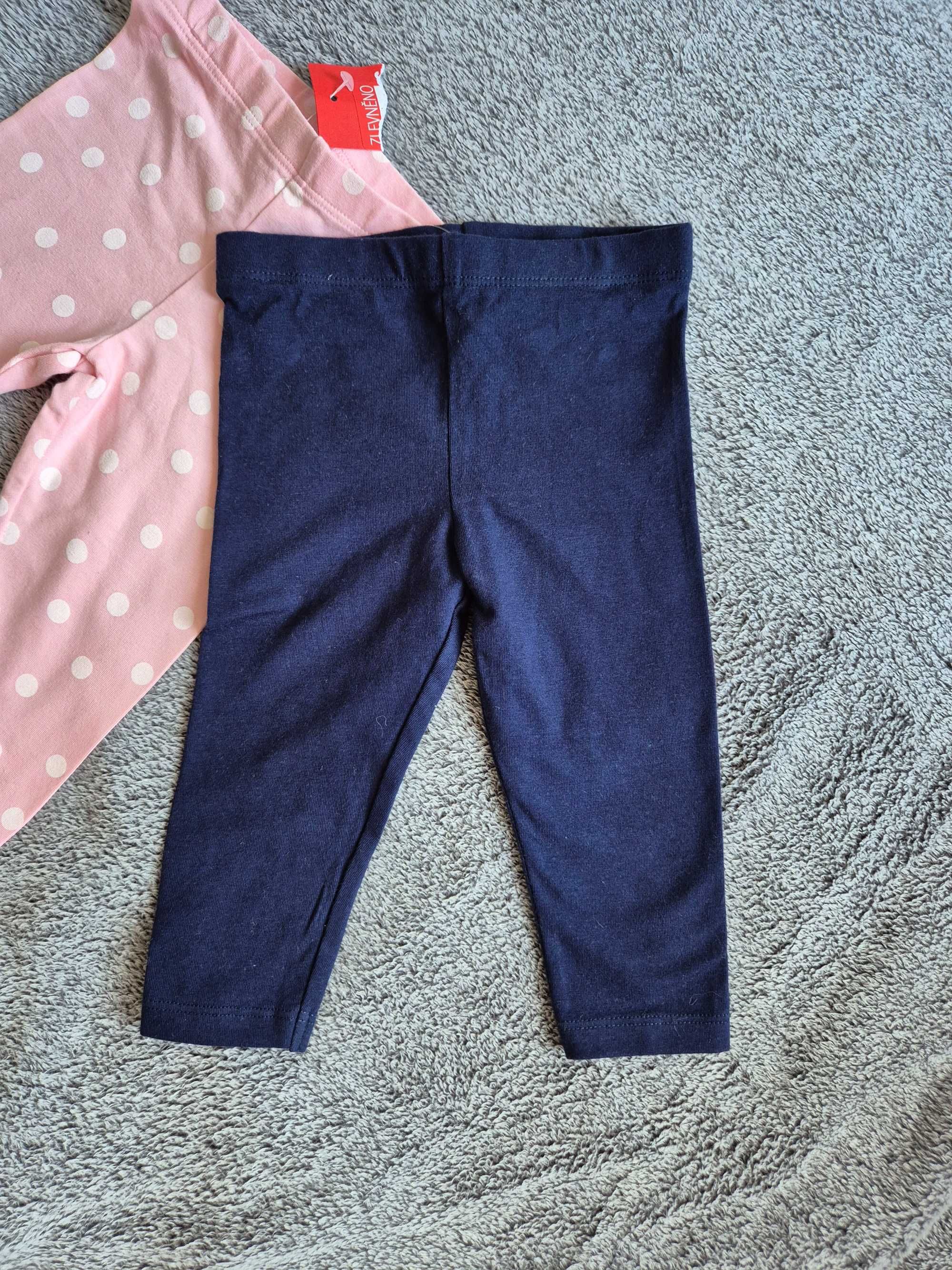 NOWE spodnie legginsy dwupak bawełna rozmiar 74