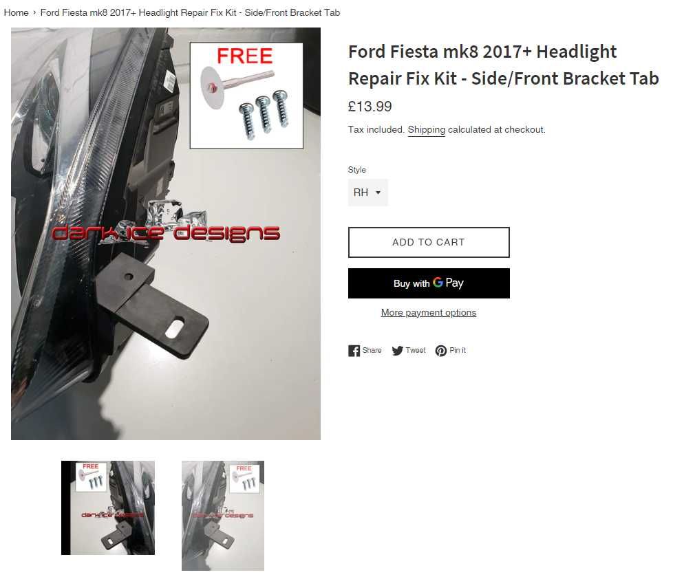 Farol LED Ford Fiesta ST mk8 - 2017 a 2021