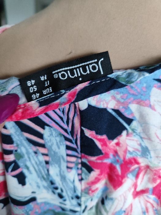 R.46 bluzka tunika kolorowa damska plus size