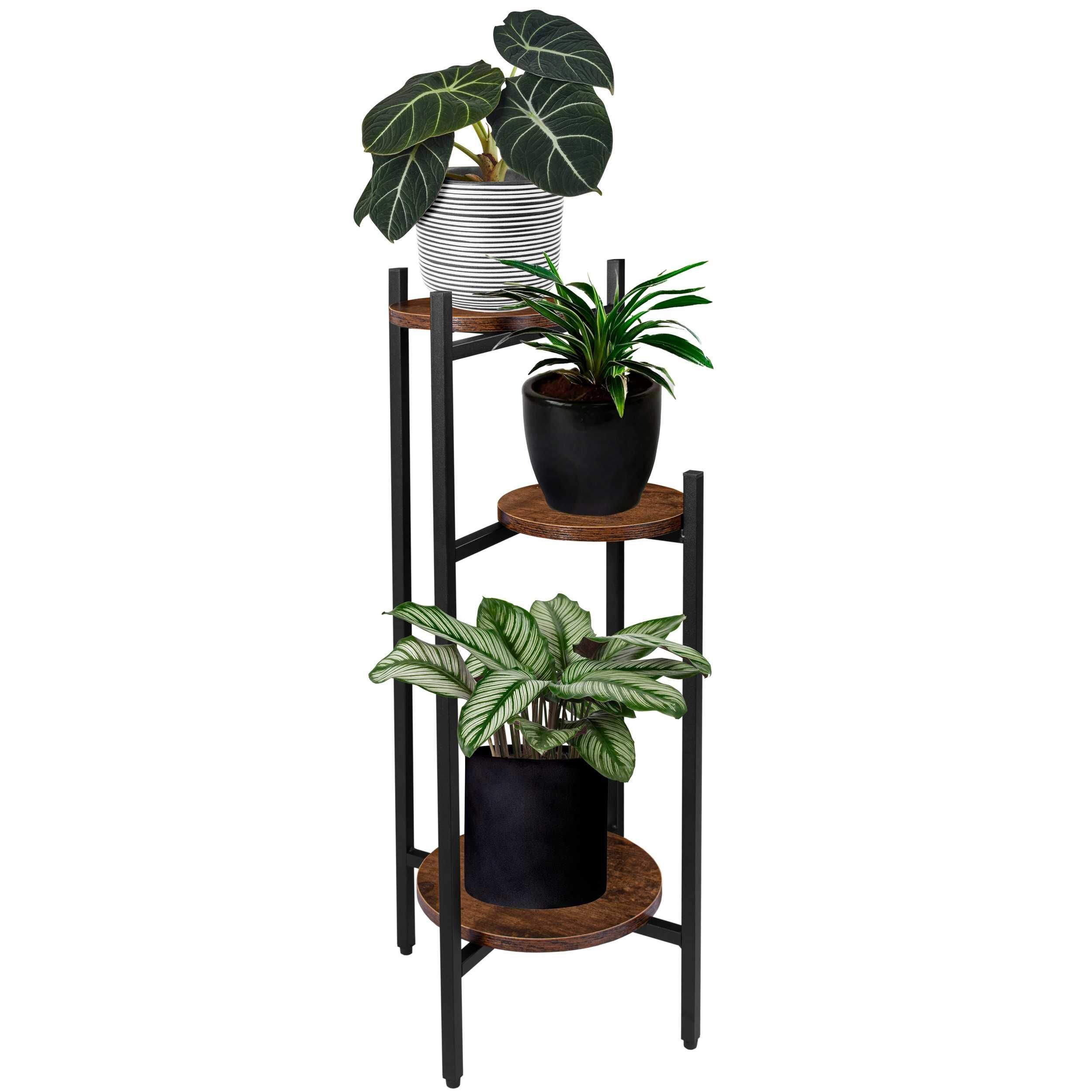 Kwietnik Stojący Stojak na Kwiaty Kwiatki Rośliny Loft Metalowy