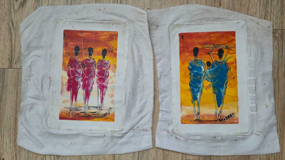 Obraz malowany na płótnie Afryka Tanzania 2 obrazy komplet para A4