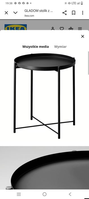 Stolik biały metalowy IKEA