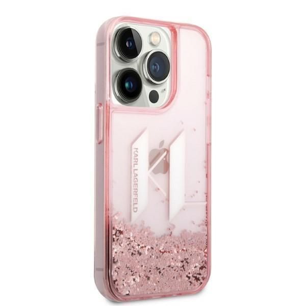 Etui Karl Lagerfeld Liquid Glitter do iPhone 14 Pro 6,1" - Różowy