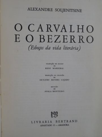 O Carvalho e o Bezerro de Alexandre Soljenitsine