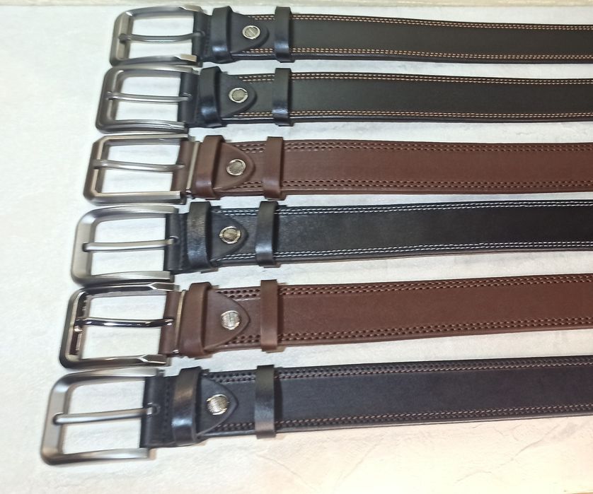 Ремінь чоловічий шкіряний джинсовий ремень мужской кожаный 4 см