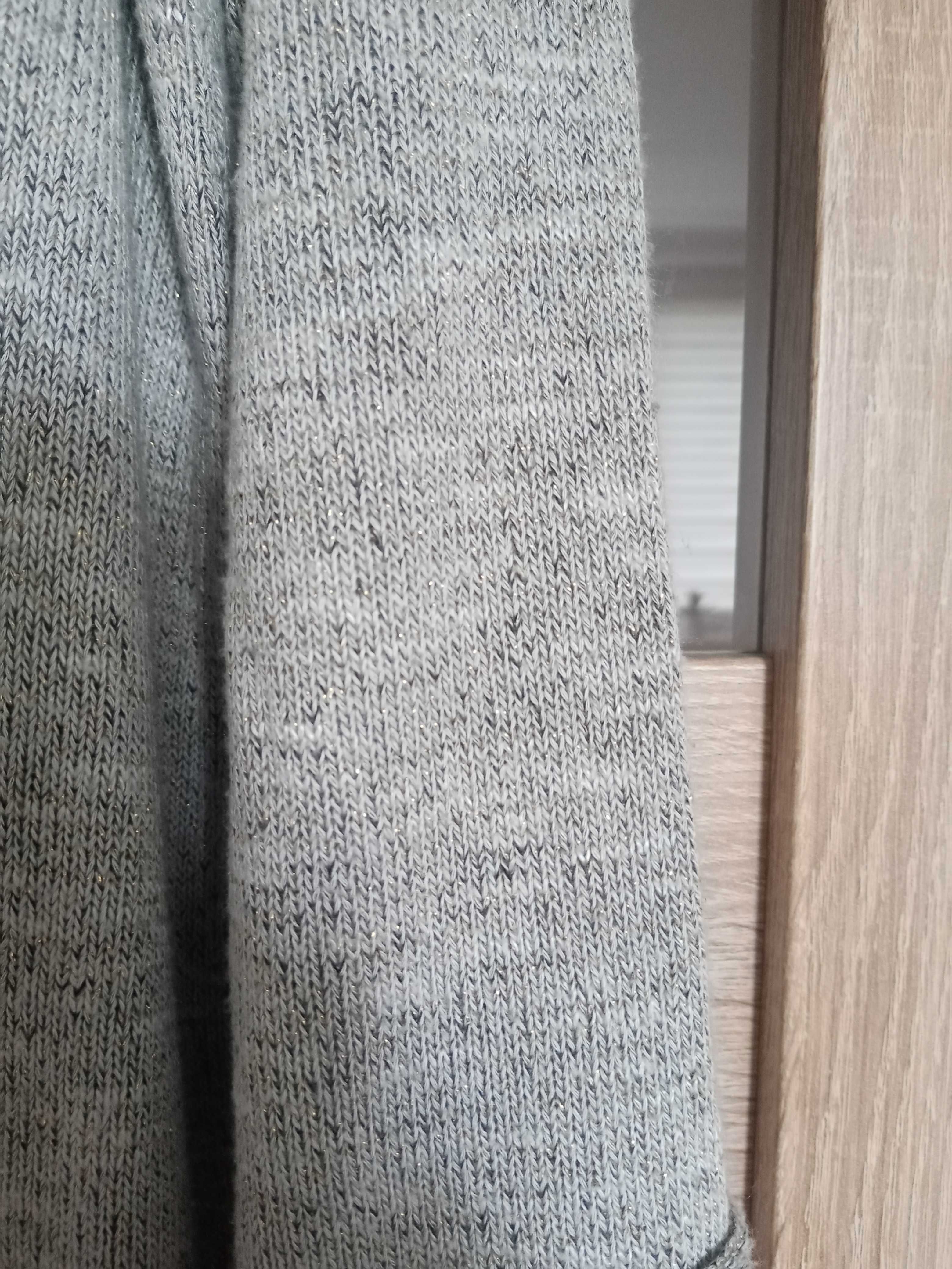 Sweter damski szary/złota nitka L/XL