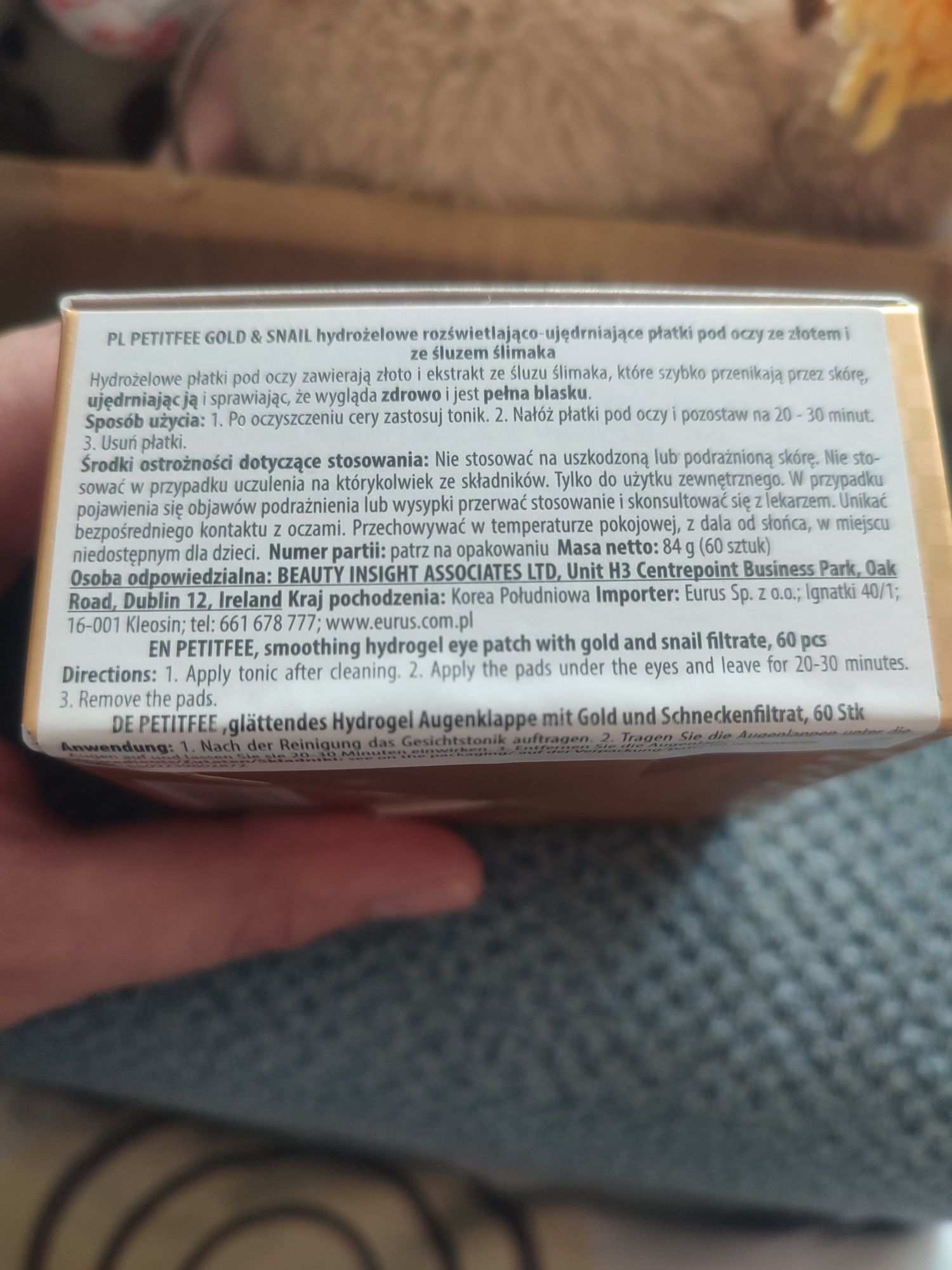 Gold & Snail Hydrogel Eye Patch - Hydrożelowe Płatki Pod Oczy